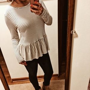 Striped Peplum Top